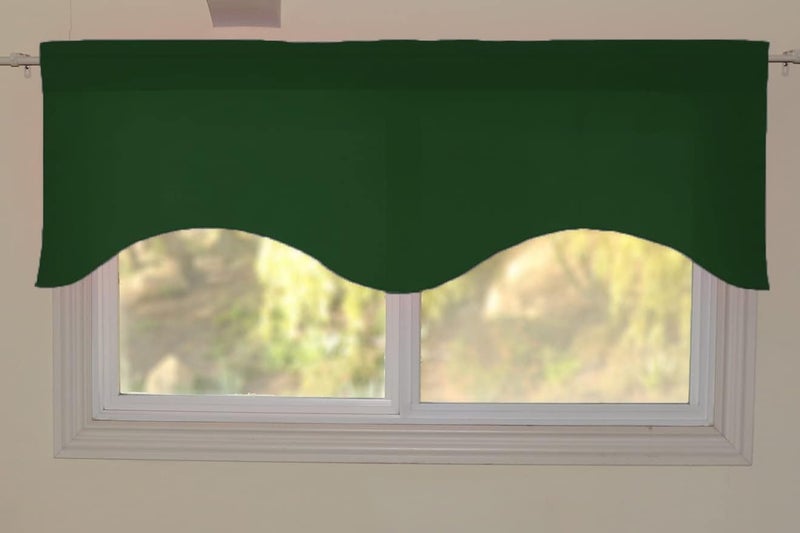 Zen Creative Designs Solid Poplin Scalloped Window Valance Home Décor Bedroom Nursery Kitchen Window (Hunter Green) - Image 3